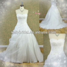 2014 HOT sale UK bordado casamento vestido feito em orgenza